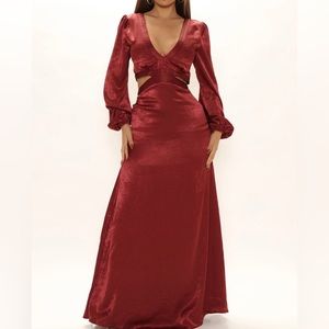 Long wine evening dress size small